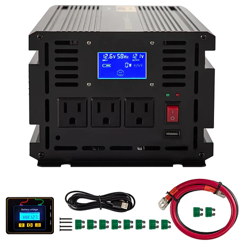 2500W Modified Sine Wave Power Inverter LCD Display Remote Controller LED DC 12V AC 120V Car Converter 110V 220V Takes 5V