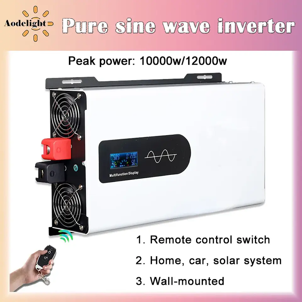 Pure Sine Wave Inverter 24v 220v 12000W 10000W High Power 24V 48V 60V 72V 96V To 110v Converter Solar Car Inverters Off Grid 1