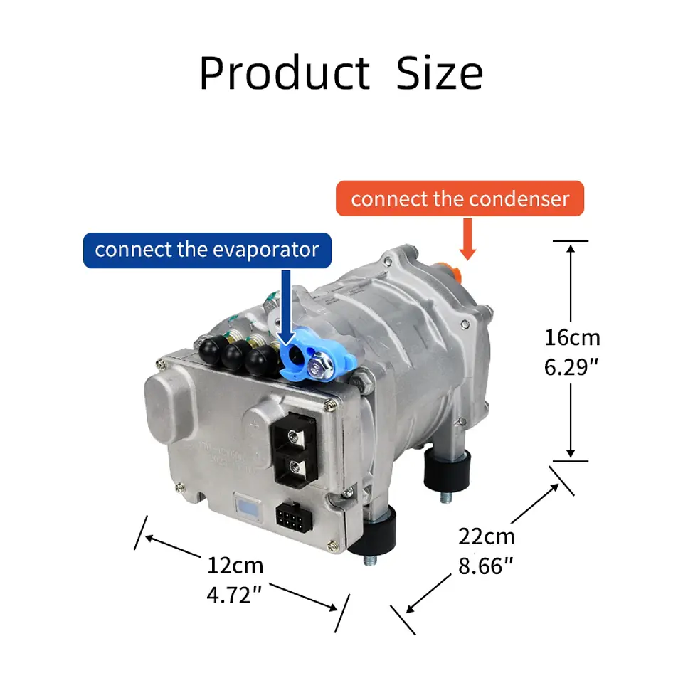 Car Electric Inverter Power Saving Compressor 12V 24V, Camper RV  Truck Tractor New Energy Conversion Parking Air Conditioner 4