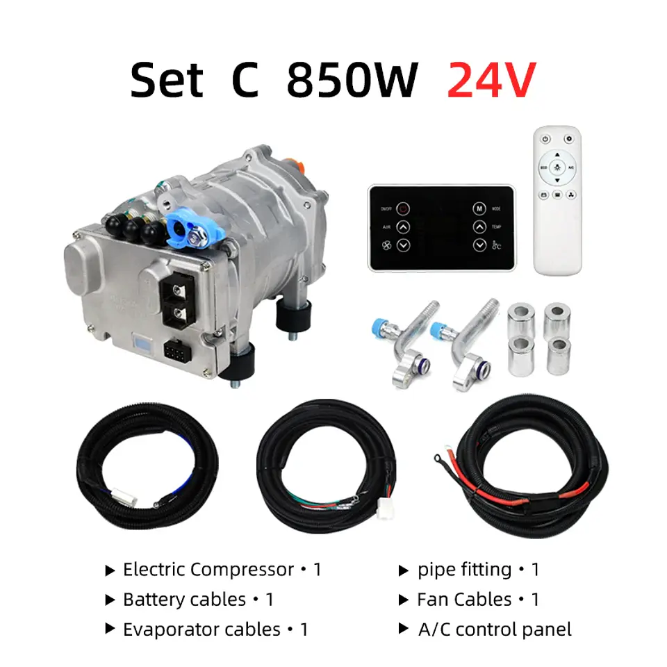 Car Electric Inverter Power Saving Compressor 12V 24V, Camper RV  Truck Tractor New Energy Conversion Parking Air Conditioner 7
