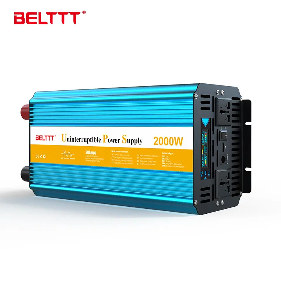 BELTTT 2000Watt Inverter 12V to 220V 50HZ Pure Sine Wave Inverter with Charger Shipping Included Factory Price 4