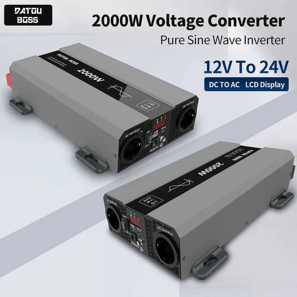 DATOUBOSS SAK Inverter 2000w Pure Sine Wave 12v 110V 220v Dc to Ac Off-grid Power Inverter Stock Los Angeles Warehouse, USA 2