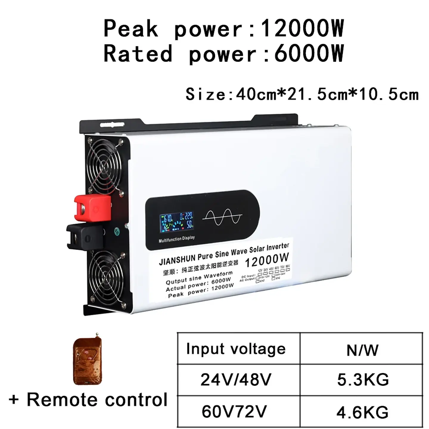Pure Sine Wave Inverter 24v 220v 12000W 10000W High Power 24V 48V 60V 72V 96V To 110v Converter Solar Car Inverters Off Grid 7