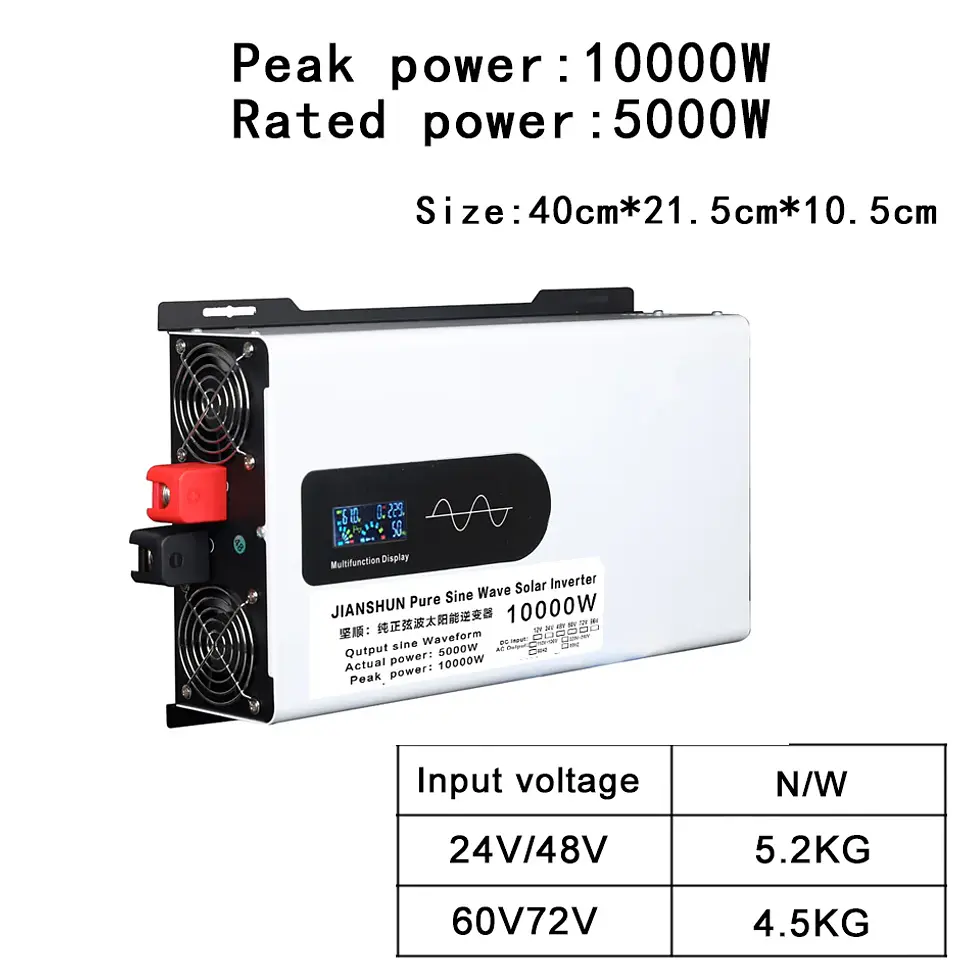 Pure Sine Wave Inverter 24v 220v 12000W 10000W High Power 24V 48V 60V 72V 96V To 110v Converter Solar Car Inverters Off Grid 9