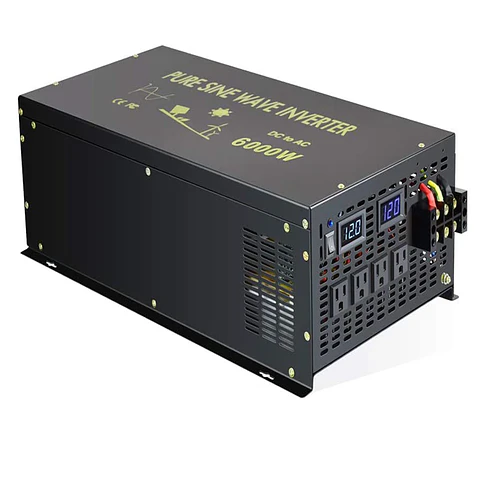 WZRELB 12KW 12V DC 120V AC Off-Grid Pure Sine Wave Single Output Iron Shell Power Inverter 85-90% Efficiency 50/60Hz for Solar