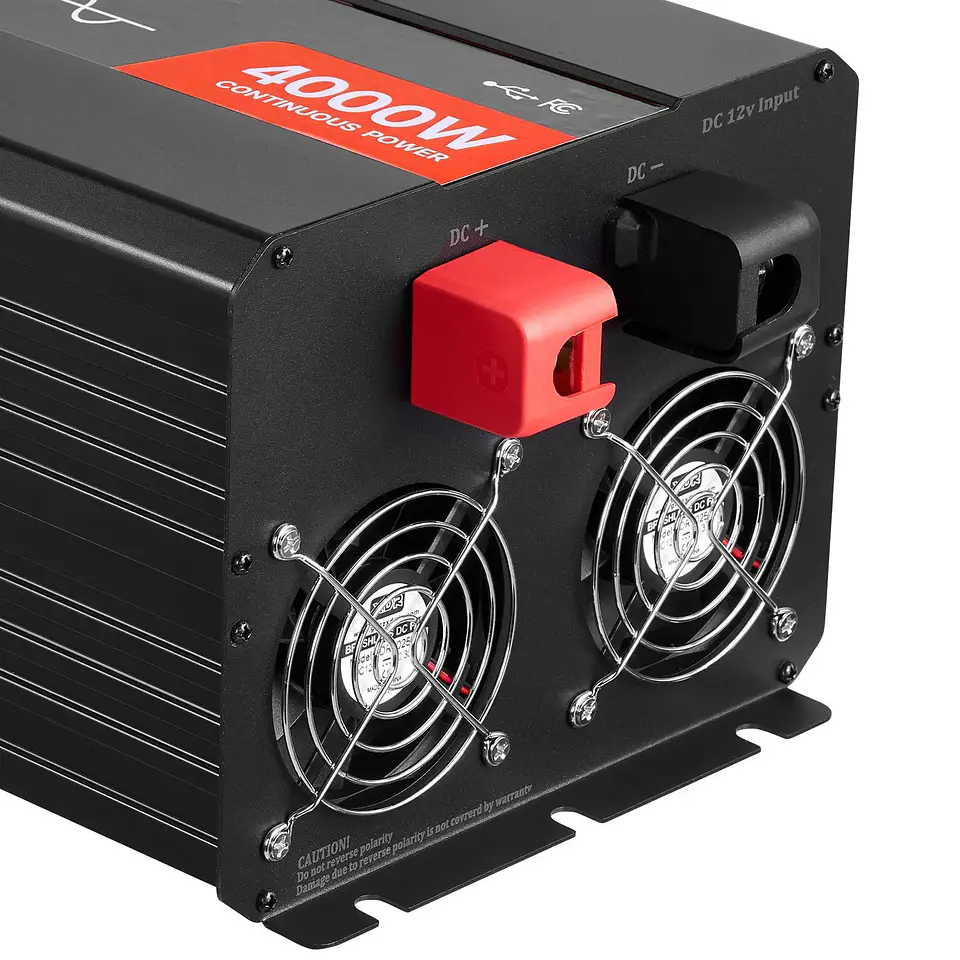 12V DC 120V AC Pure Sine Wave Power Inverter 4000W Solar Car Charger Converter LCD Display Remote Control 1000W Rated Power 24V 3