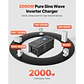 2000-Watt Pure Sine Wave Inverter Charger LCD Display Remote Control DC 12V AC 120V Power Inverter for Solar Systems 6-12KW - thumbnail 2