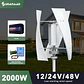 2000W 2KW Vertical Axis Wind Turbine 12V 24V 48V Wind Generator CE Certified Free Energy Low Speed Start Off Grid for Home Use - thumbnail 1