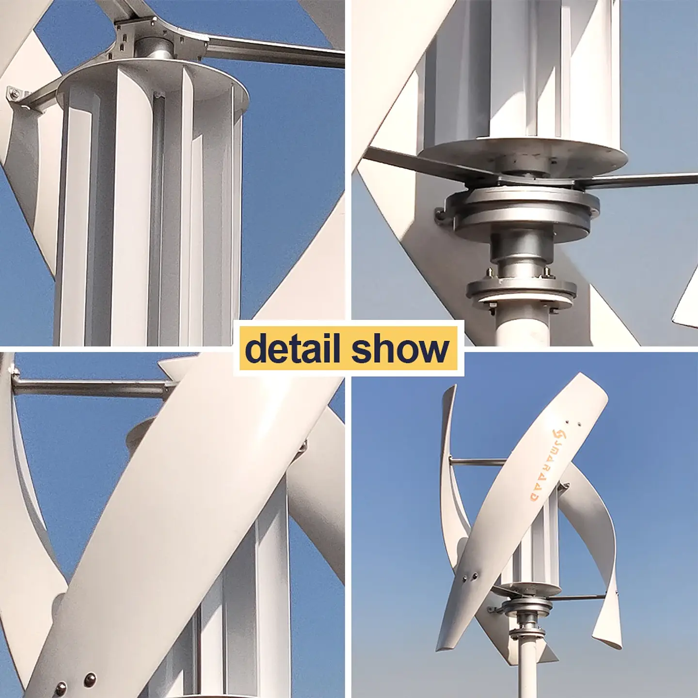 2000W 2KW Vertical Axis Wind Turbine 12V 24V 48V Wind Generator CE Certified Free Energy Low Speed Start Off Grid for Home Use 3