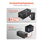 2000-Watt Pure Sine Wave Inverter Charger LCD Display Remote Control DC 12V AC 120V Power Inverter for Solar Systems 6-12KW - thumbnail 3