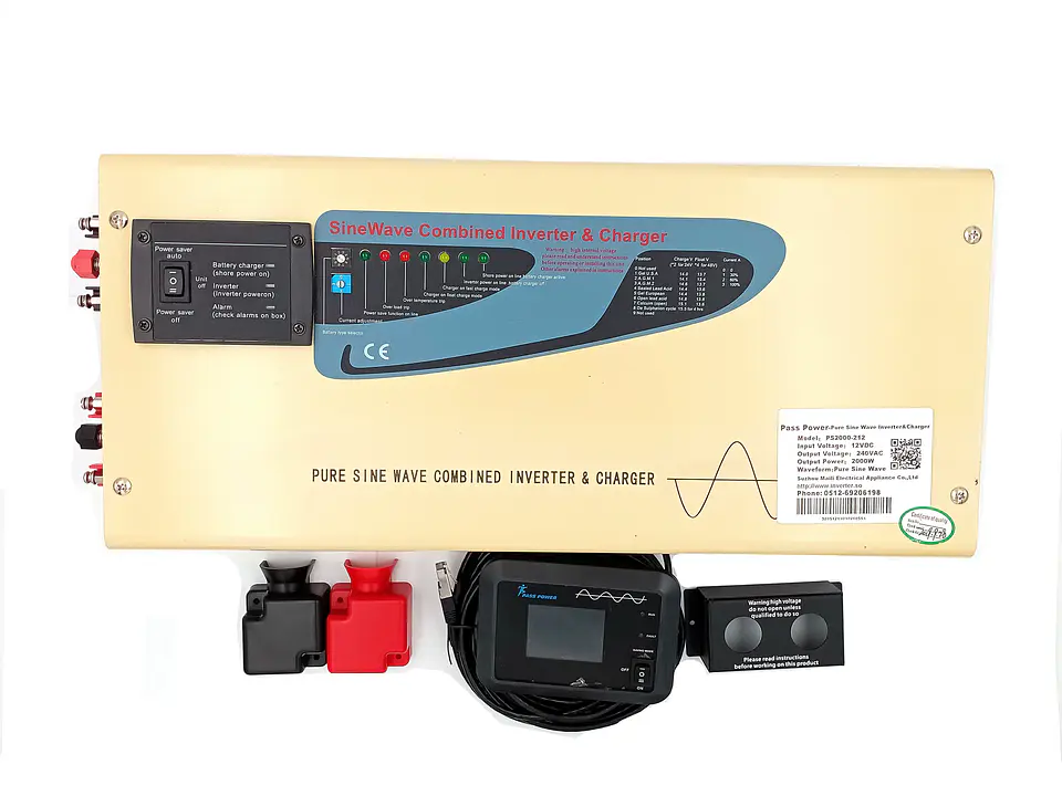 CE ROHS CB SAA   Dc Ac 3000w Dc 12v 24v 48v Ac 110v 220v  Pure Sine Wave caravan Power Inverter with Battery Charger 4
