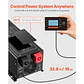2000-Watt Pure Sine Wave Inverter Charger LCD Display Remote Control DC 12V AC 120V Power Inverter for Solar Systems 6-12KW - thumbnail 5