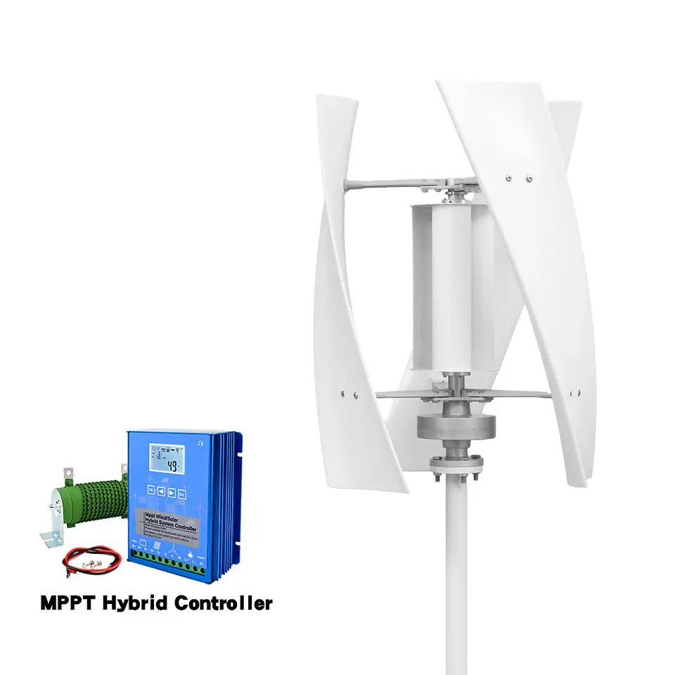 2000W 2KW Vertical Axis Wind Turbine 12V 24V 48V Wind Generator CE Certified Free Energy Low Speed Start Off Grid for Home Use 7