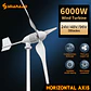 6KW Horizontal Wind Turbine Generator Windmill With Free MPPT Charger Controller and Off Grid Inverter - thumbnail 1