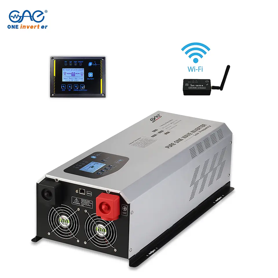 US 2KW 2KVA Off Grid Solar Inverter 12V to 120V With AC Charger Toroidal Transformer Power Inverter Backup Solar  Energy 6