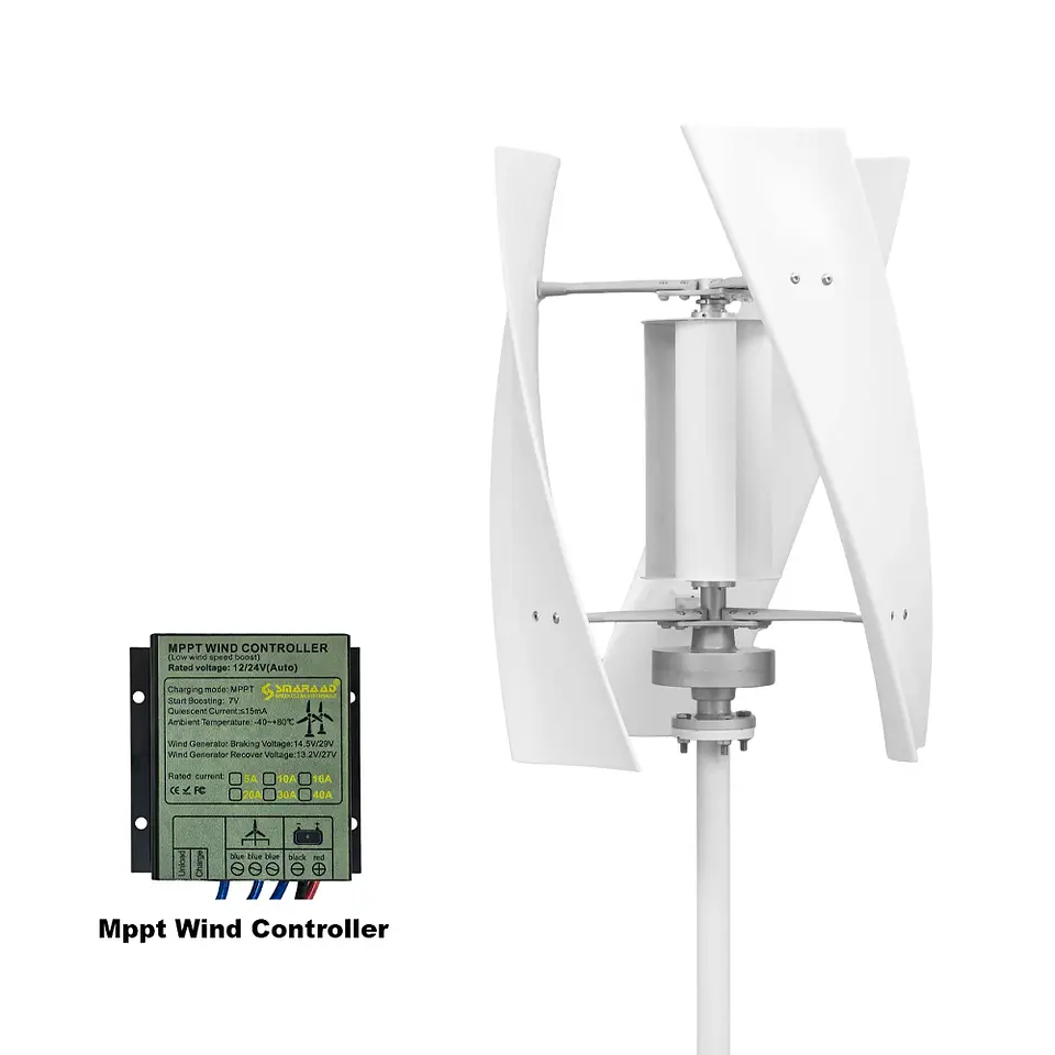 2000W 2KW Vertical Axis Wind Turbine 12V 24V 48V Wind Generator CE Certified Free Energy Low Speed Start Off Grid for Home Use 9