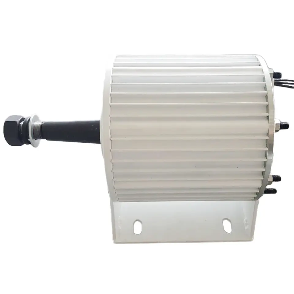 2KW 3KW 5KW 10KW Electric Generator 12V 24V 48V 96V 220V 380V Low RPM Alternator Permanent Magnet Generators Turbine With Base 4