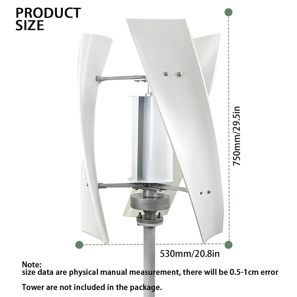 Poland Delivey 3000W Vertical WindmillTurbine Dynamo Generator Alternative Energy 24V 12V 48V With Mppt Controller Solar Panels 3
