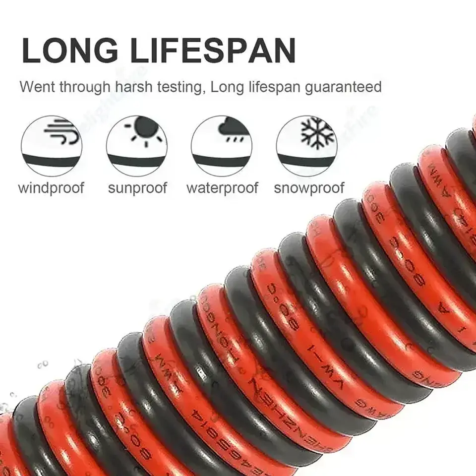 Red Black Electrical Wire 14 12 10 8AWG Flexible 2pin Cable PVC Copper Wire For Solar Panel Battery Inverter Automotive Speaker 2
