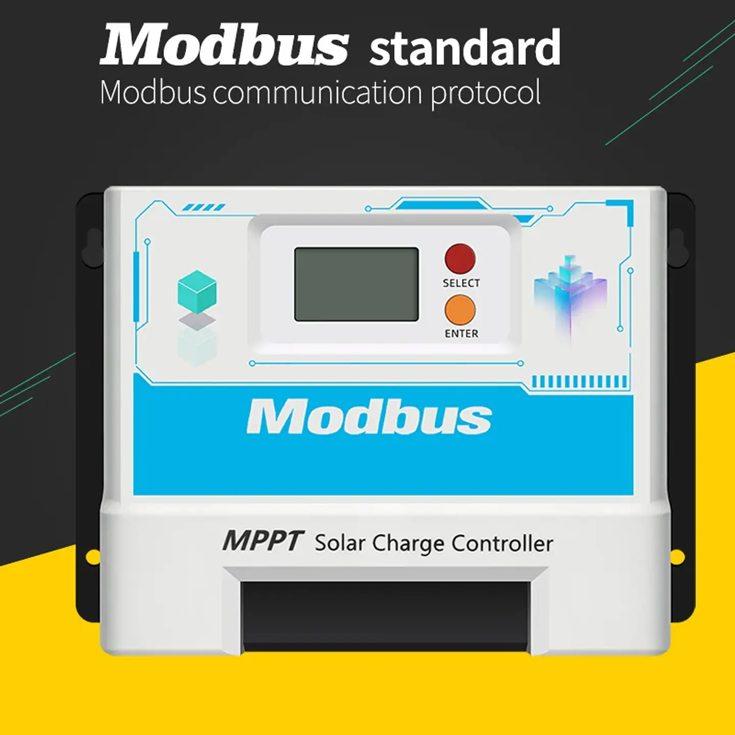 60A RS485 Communication Protocol MPPT Solar Controller 12V/24V Automatic Universal TTL Interface Protocol 1