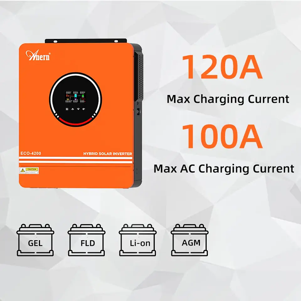 EU Stock Anern 4200W Hybrid Solar Inverter 24V 230V Off Grid Pure Sine Wave Inverter With WIFI MPPT 120A Solar Battery Charger 4