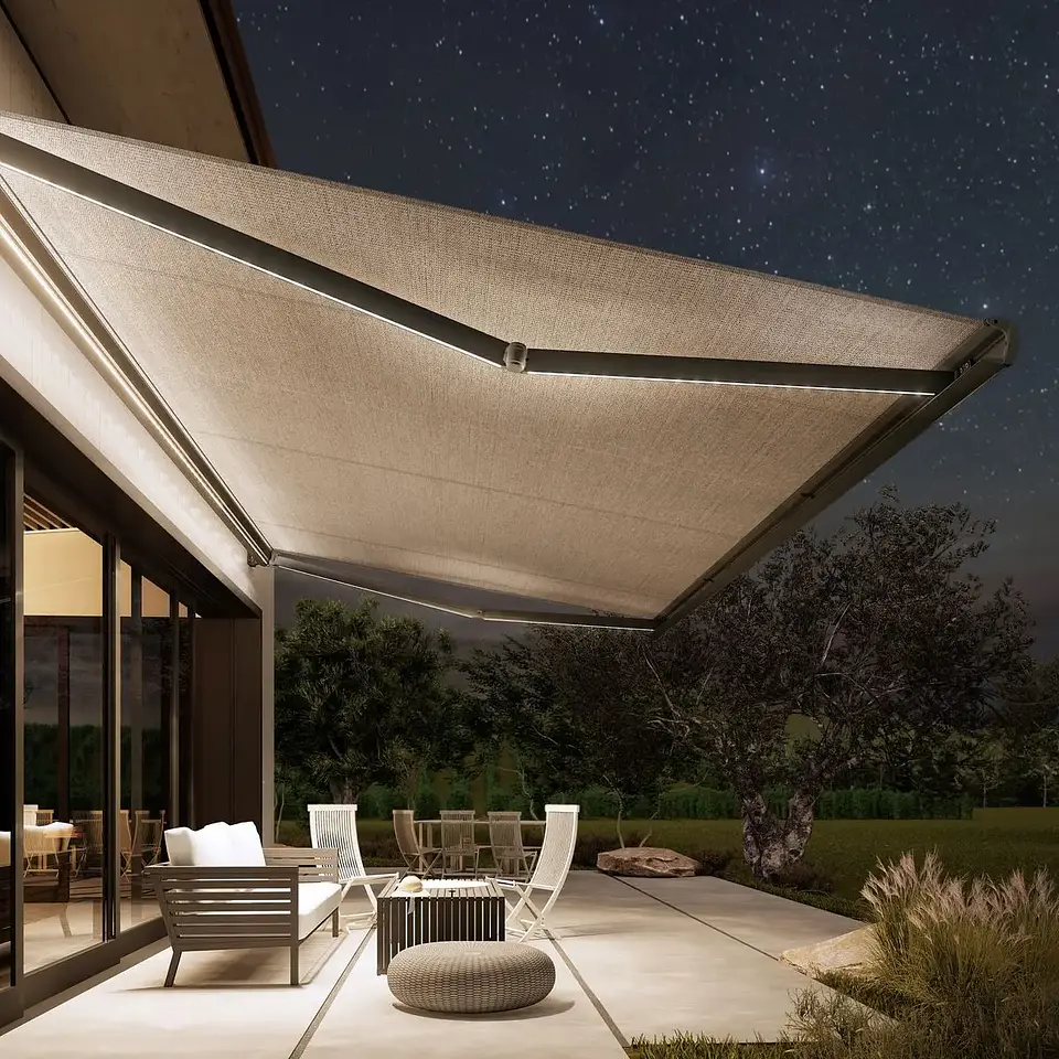 DN Electric Retract Heavy Duty Awning Outdoor 6m Wall Mounted Garage Retractable Sun Shade Motorized Full Cassette Awning 2