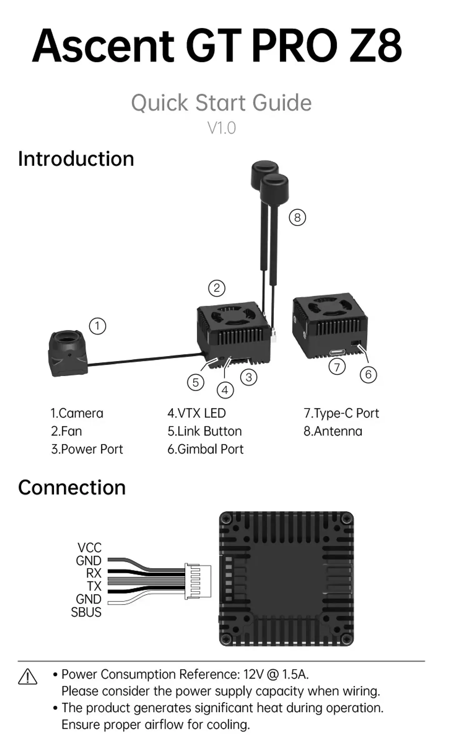 CADDX Walksnail Ascent GT Pro 4000mW Digital VTX Kit Dual Antenna Long Range Video Transmitter for FPV Racing Drone RC Aircraft 6