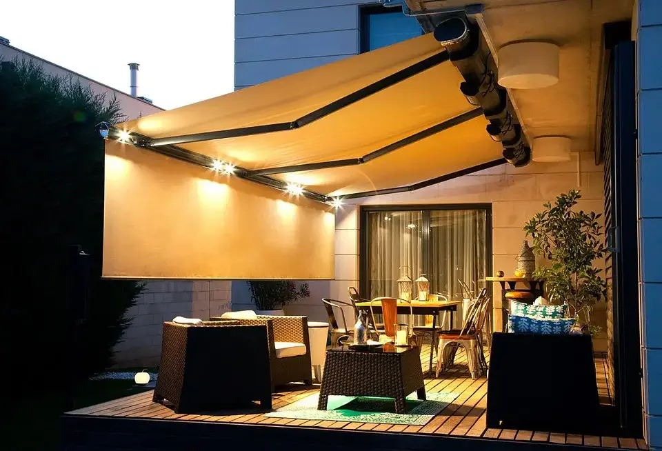 DN Electric Retract Heavy Duty Awning Outdoor 6m Wall Mounted Garage Retractable Sun Shade Motorized Full Cassette Awning 3