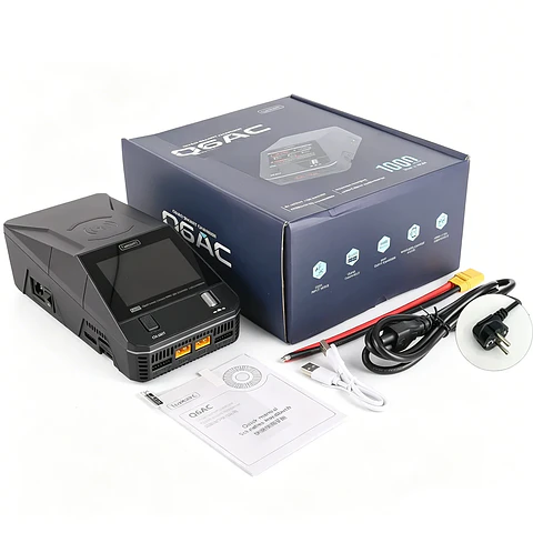 ToolkitRC Q6AC AC 400W/ DC 1200W 4CH Balanced Charger 65W USB Output 15W Wireless Charger