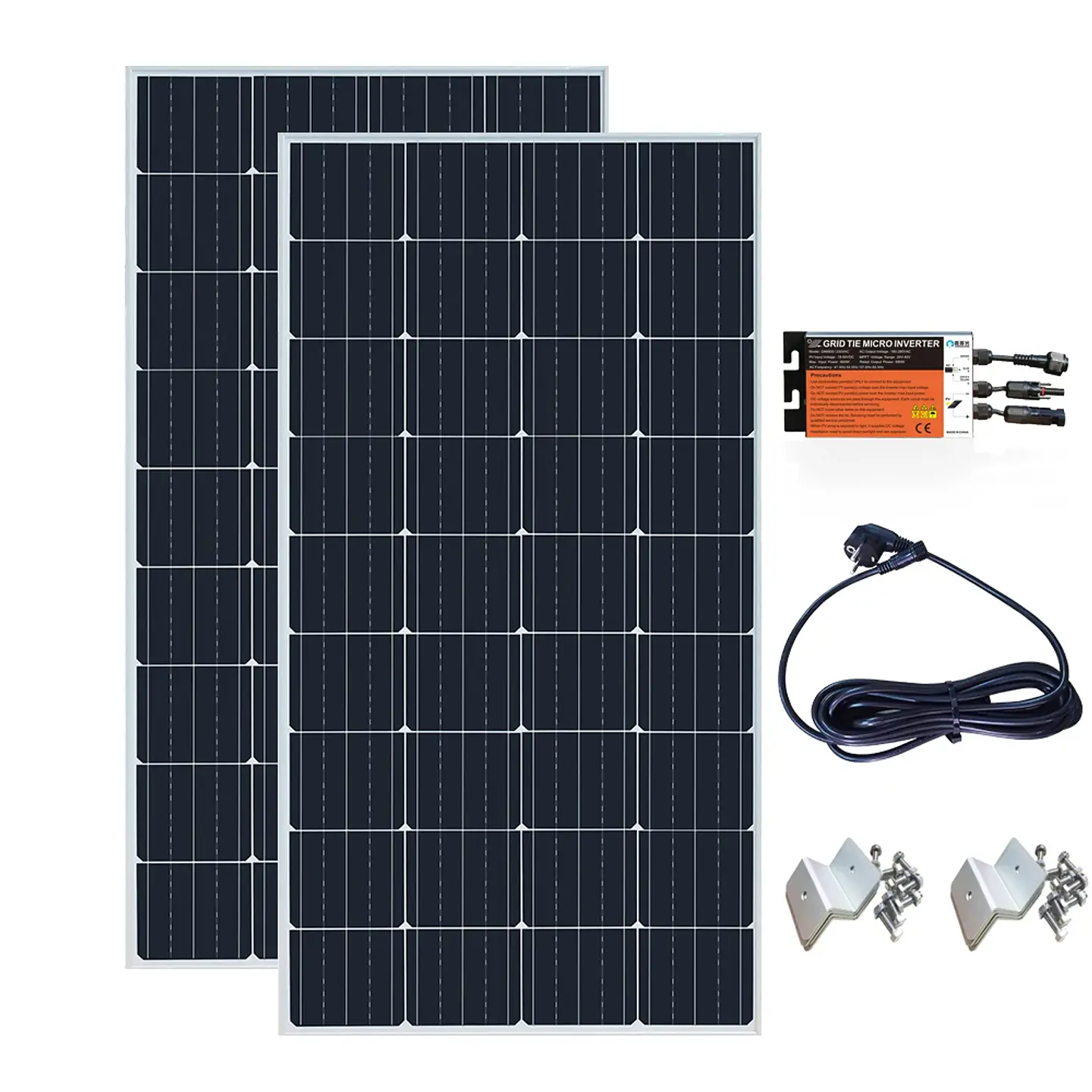 800W Glass Solar Panel Photovoltaic Panel Solar System Balcony Home for Socket 220v 230v Micro Inverter On Grid Solar PV System 9