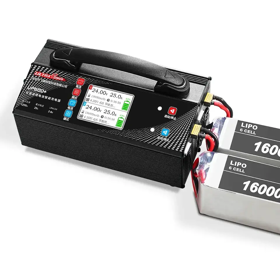 5-25A Adjustable 1200W Dual Port Charger, 1.5A Balance & Storage Mode, Supports 2-6S LiPo/LiHv for Hobby Battery 2