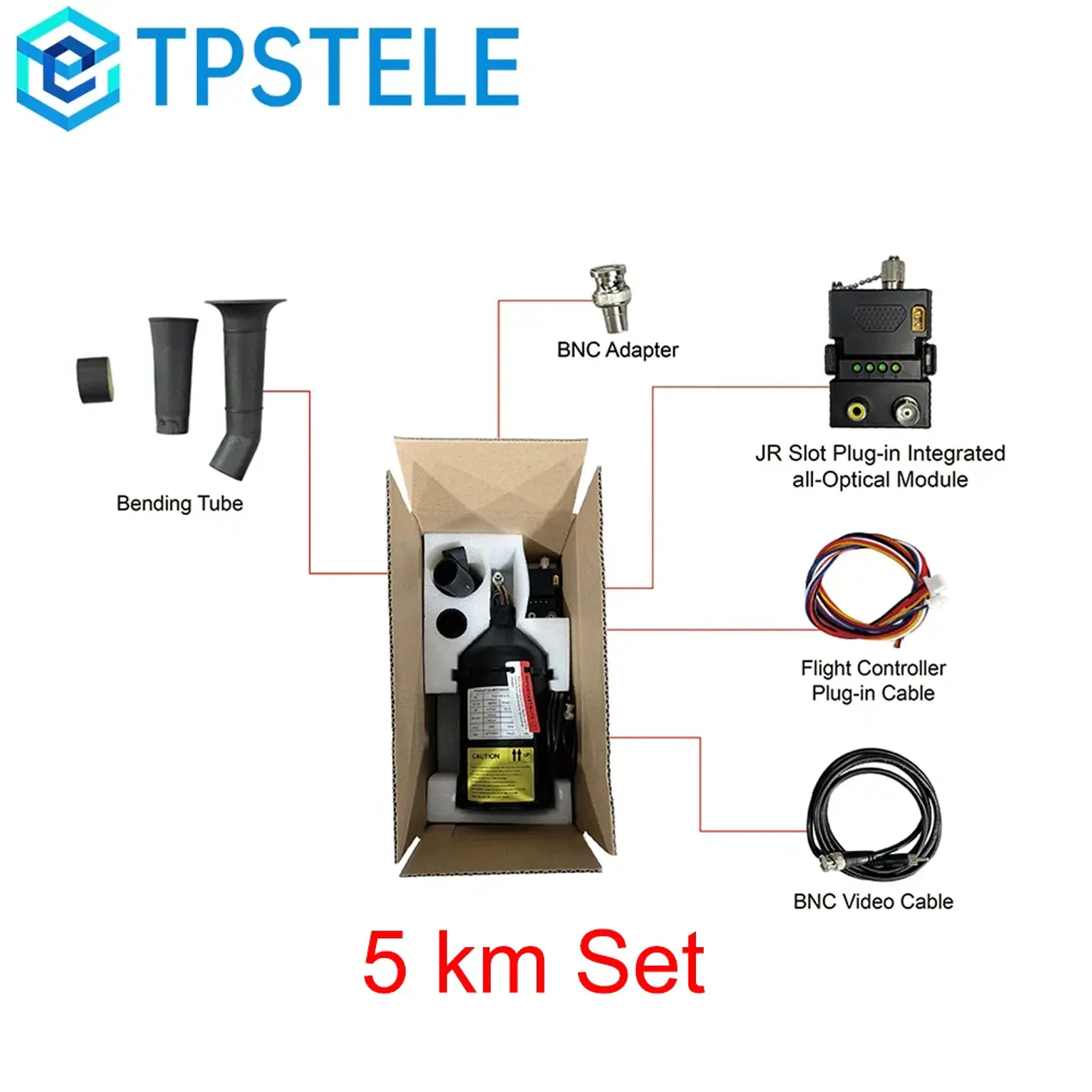 3/5KM FPV Drone Fiber Optic Reel with Built-in Sky and Video Convert, 0.27mm Diameter Optical Cable, Ground Station Kit 8