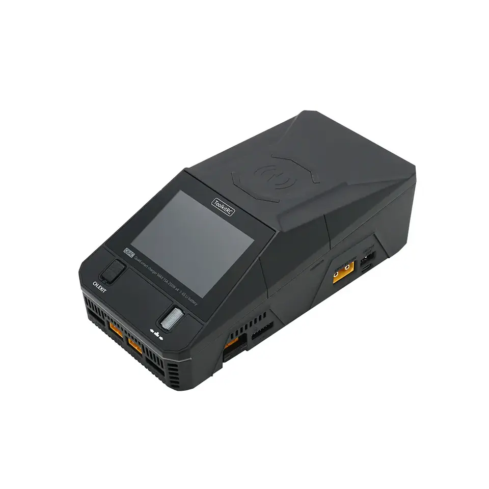 ToolkitRC Q6AC AC 400W/ DC 1200W 4CH Balanced Charger 65W USB Output 15W Wireless Charger 3