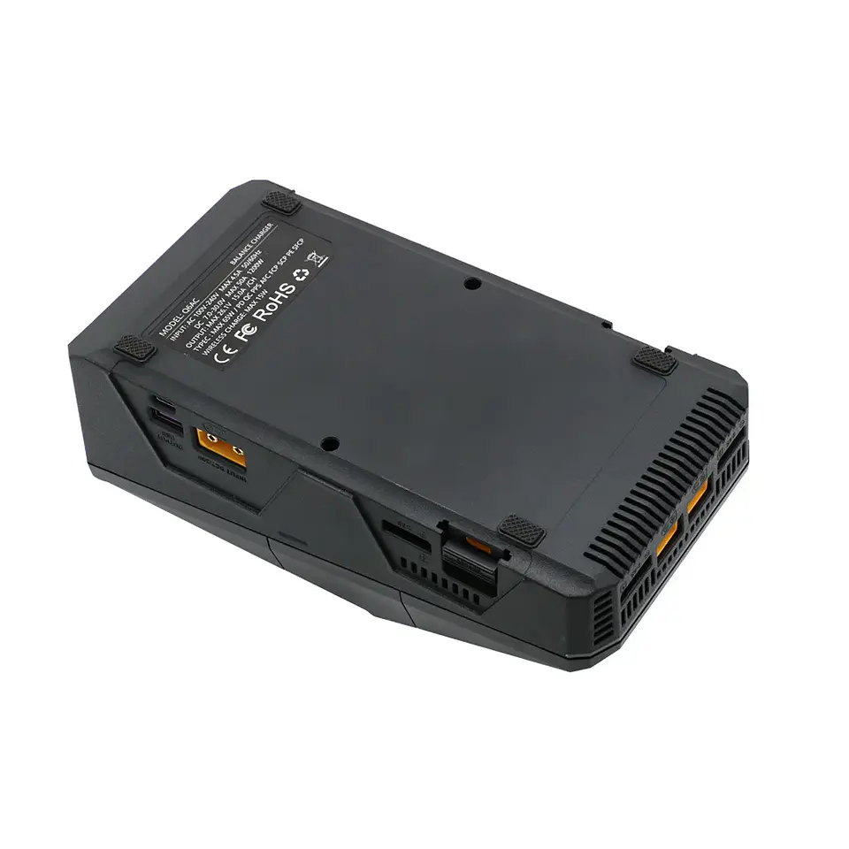 ToolkitRC Q6AC AC 400W/ DC 1200W 4CH Balanced Charger 65W USB Output 15W Wireless Charger 5