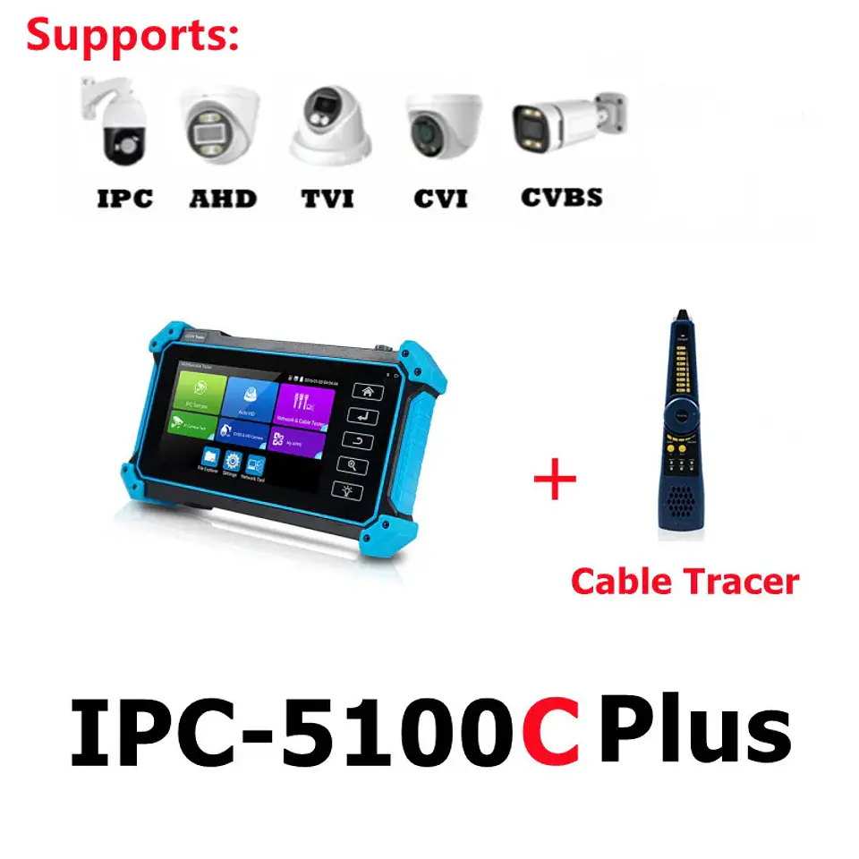 CCTV IPC Tester IPC-5200C Plus 8MP AHD CVI TVI SDI Camera Tester 32MP IP Camera Tester 5.4