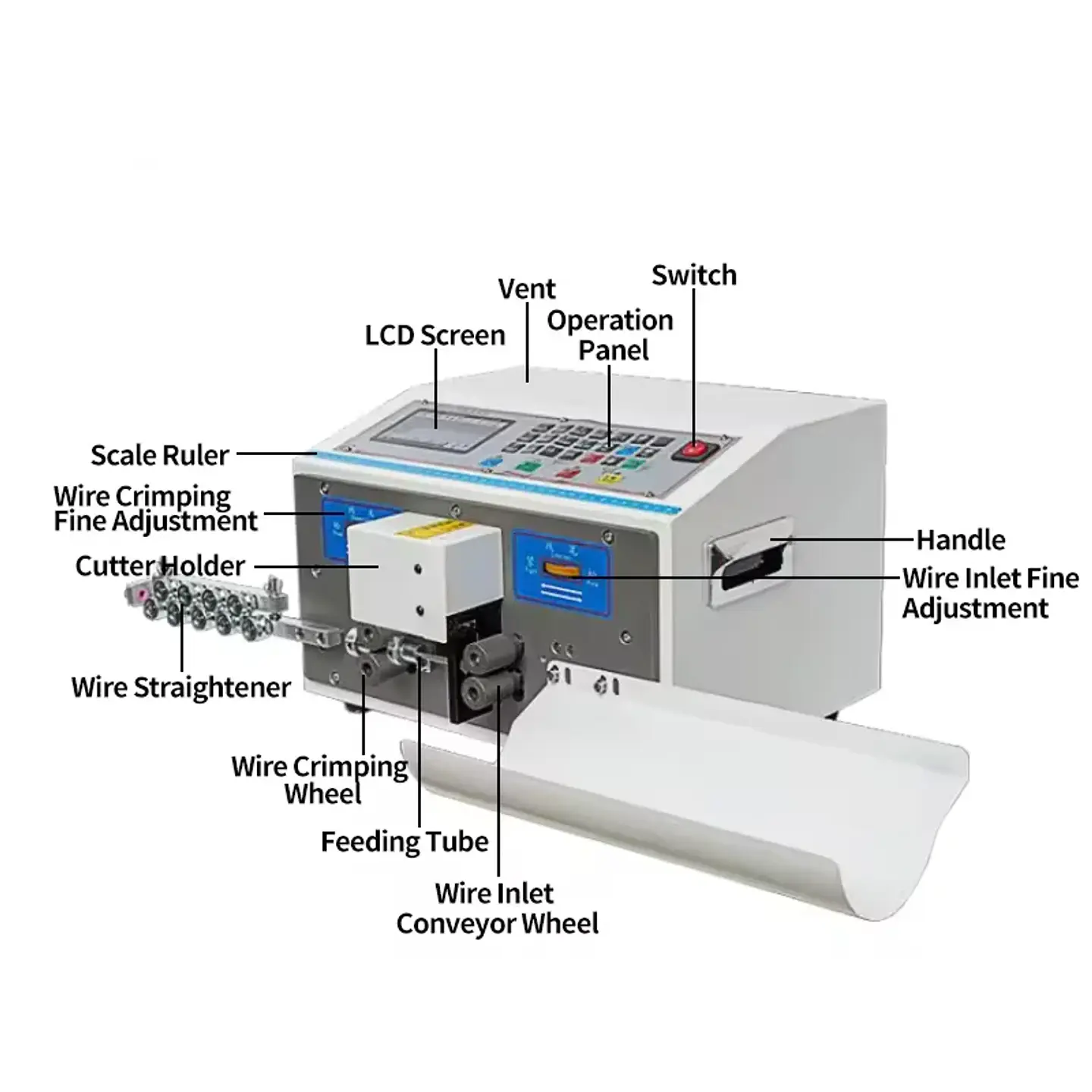 Computer Automatic Wire Stripping Machine for PVC Silicone Teflon Braided High-Temp Shielded Wire 0.1-4mm² Cut 0.01-99999mm 2