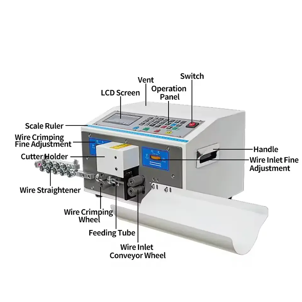Computer Automatic Wire Stripping Machine for PVC Silicone Teflon Braided High-Temp Shielded Wire 0.1-4mm² Cut 0.01-99999mm 2