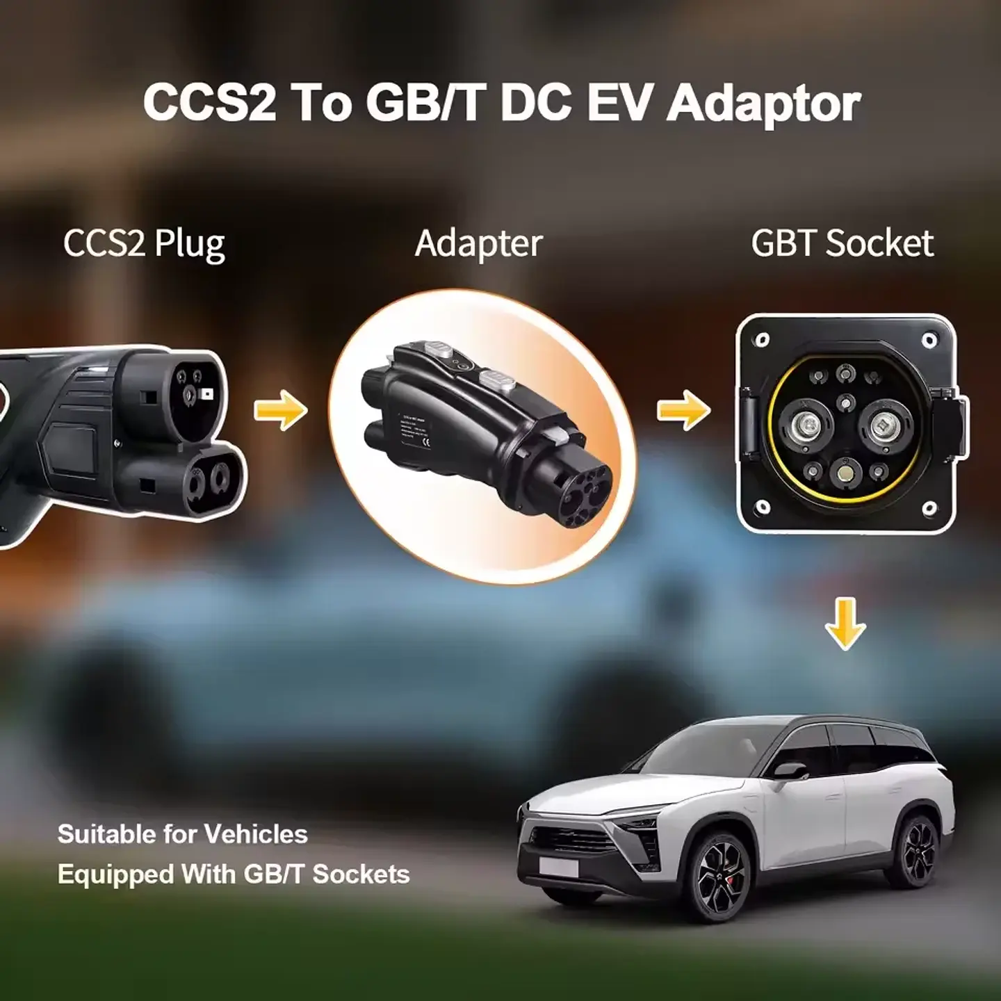 300A CCS2 To GBT Car DC Adapter EV Charger Connector Electric Vehicle CCS2 To GBT Adapter for BYD GE3 4