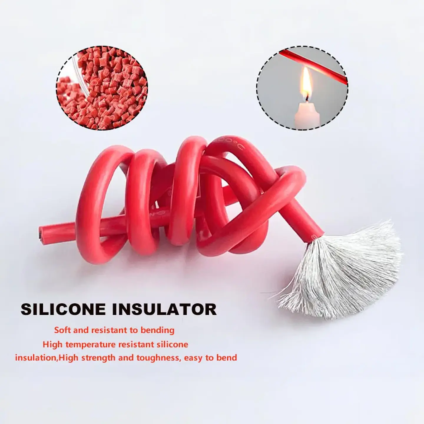 6 8 10 12 14 16 18 20 22 24 26 28AWG Red Black Cable High Temperature Resistant Ultra Soft Silicon Wire 4