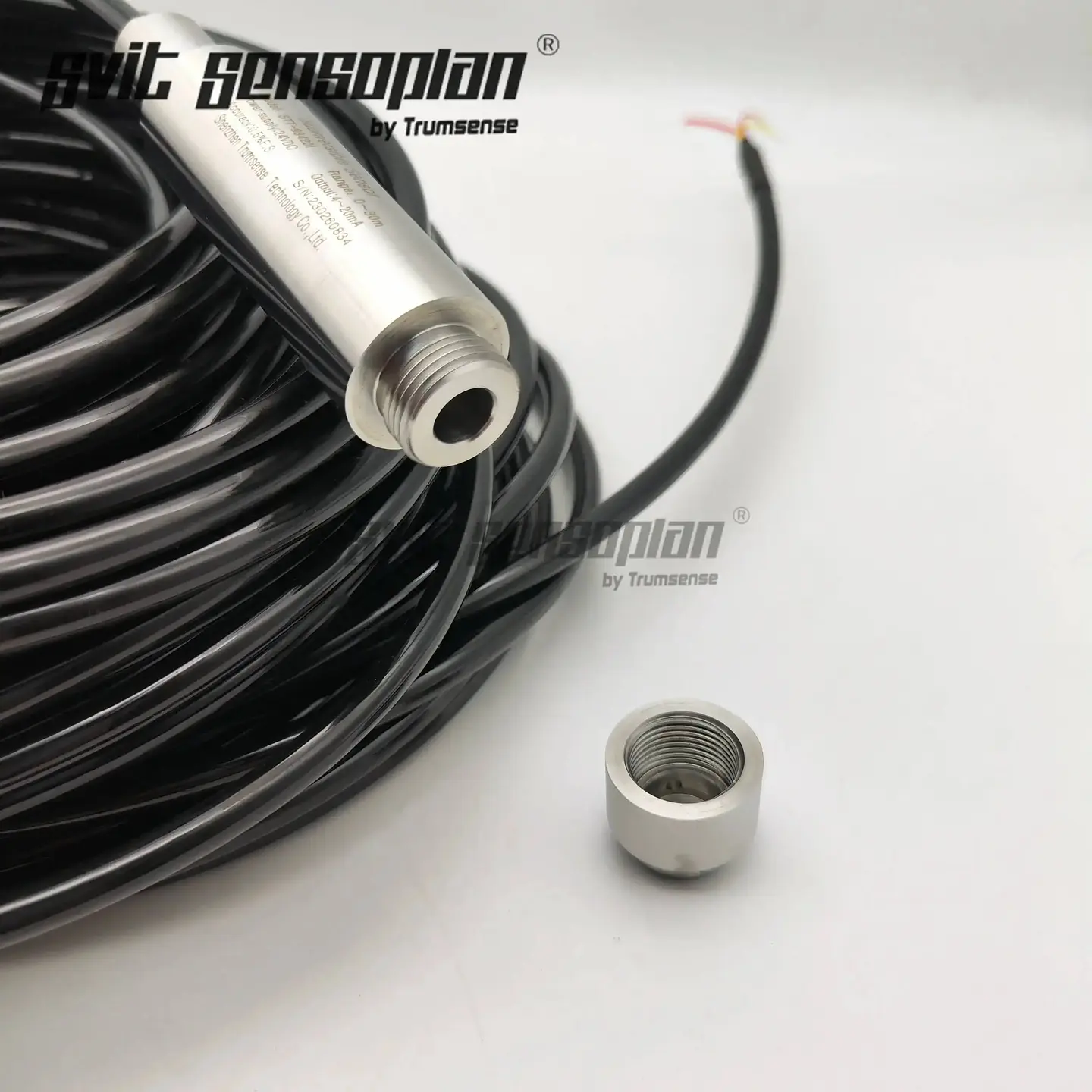 DC 24V Power 4 to 20mA Output 30m Range 31m Cable Submersible Diesel or Fuel Tank Level Depth Transmitter Liquid Level Probe 5
