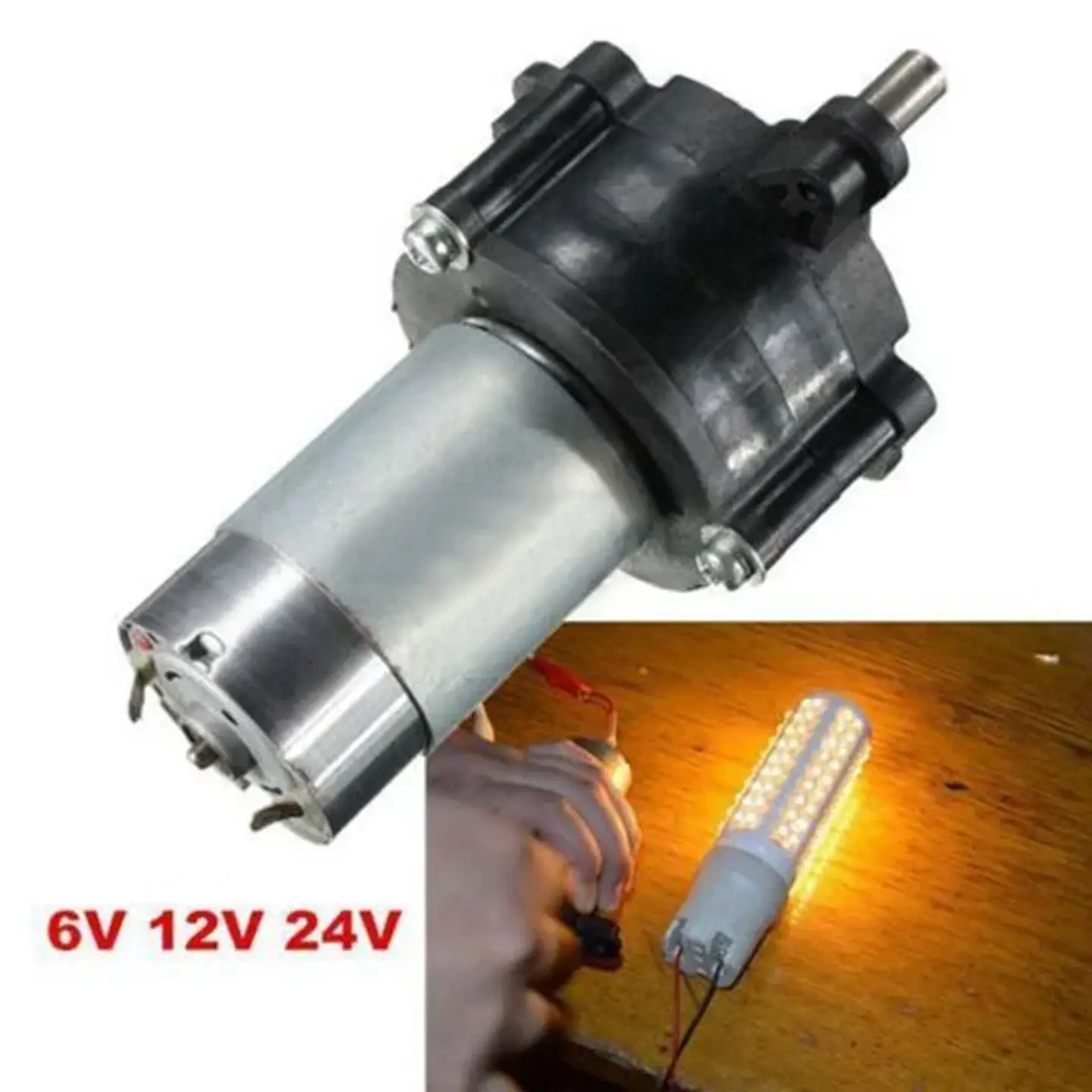 Wind DC Generator Hand Dynamo Hydraulic Test Generator Gear Motor DC 6V 12V 24V Motor Machine Supply Generator Power Supply 1