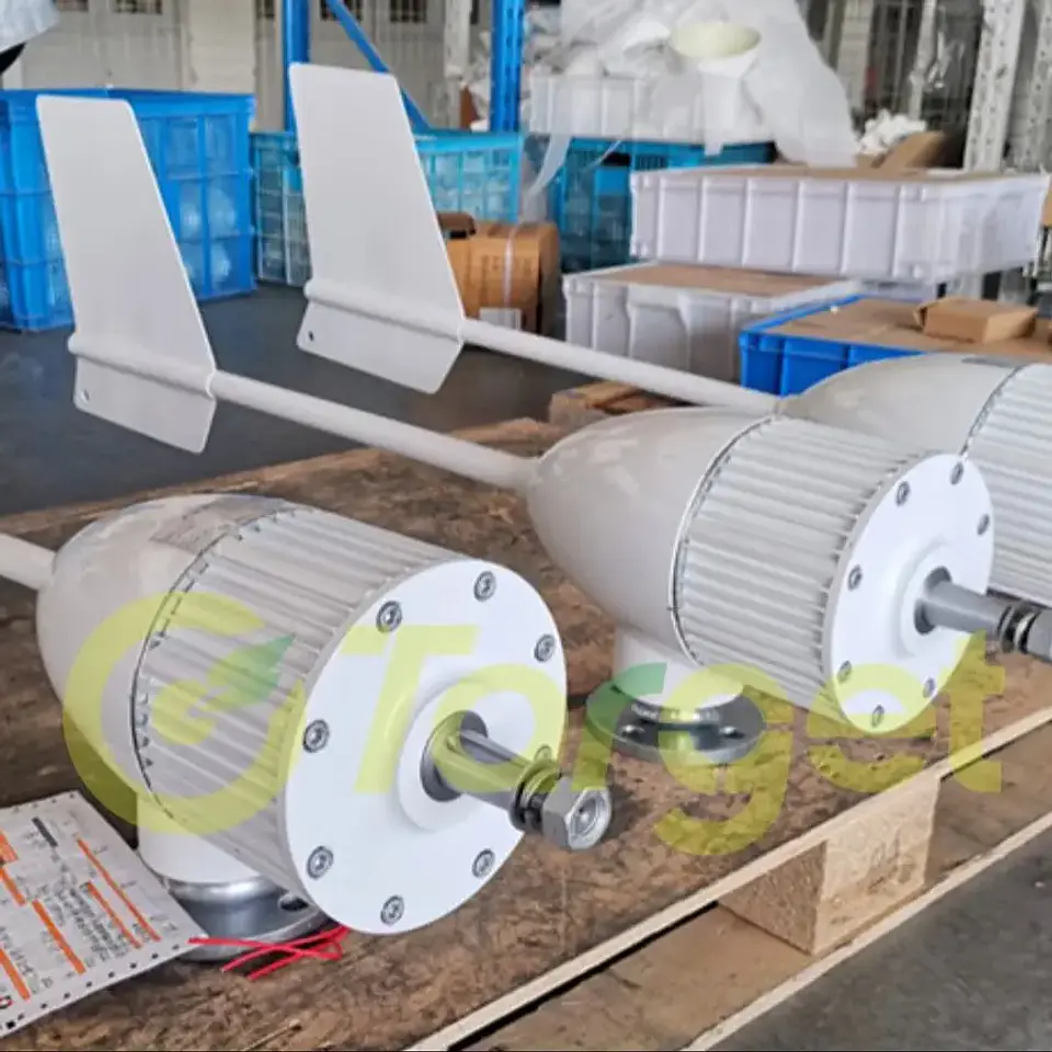 Warehouse Shipping 3kw 6kw 2kw 5kw Wind Turbine Generator 3 5 Blades 12v 24v 48v With Mppt/Hybrid Charge Controller For Home Use 1