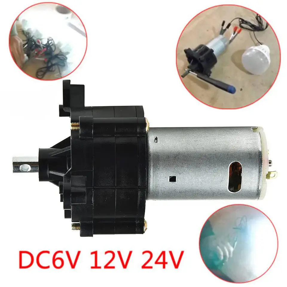 Wind DC Generator Hand Dynamo Hydraulic Test Generator Gear Motor DC 6V 12V 24V Motor Machine Supply Generator Power Supply 2