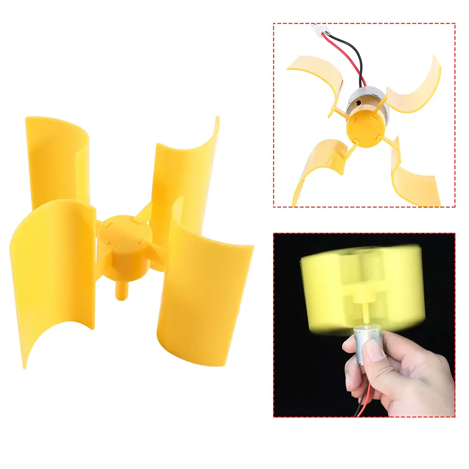 DIY Kit Small Motor Vertical Wind Turbines Blades Breeze Electricity Generator Electricity Generator 1