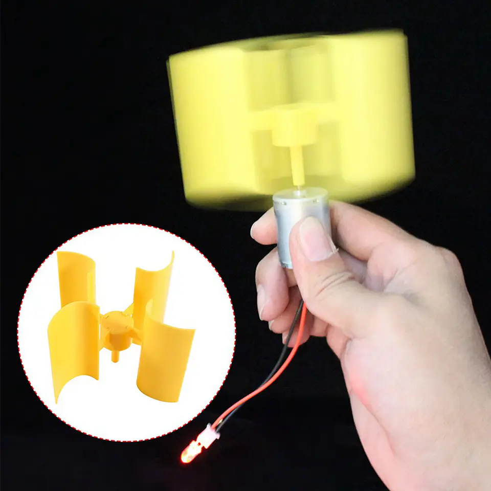DIY Kit Small Motor Vertical Wind Turbines Blades Breeze Electricity Generator Electricity Generator 2