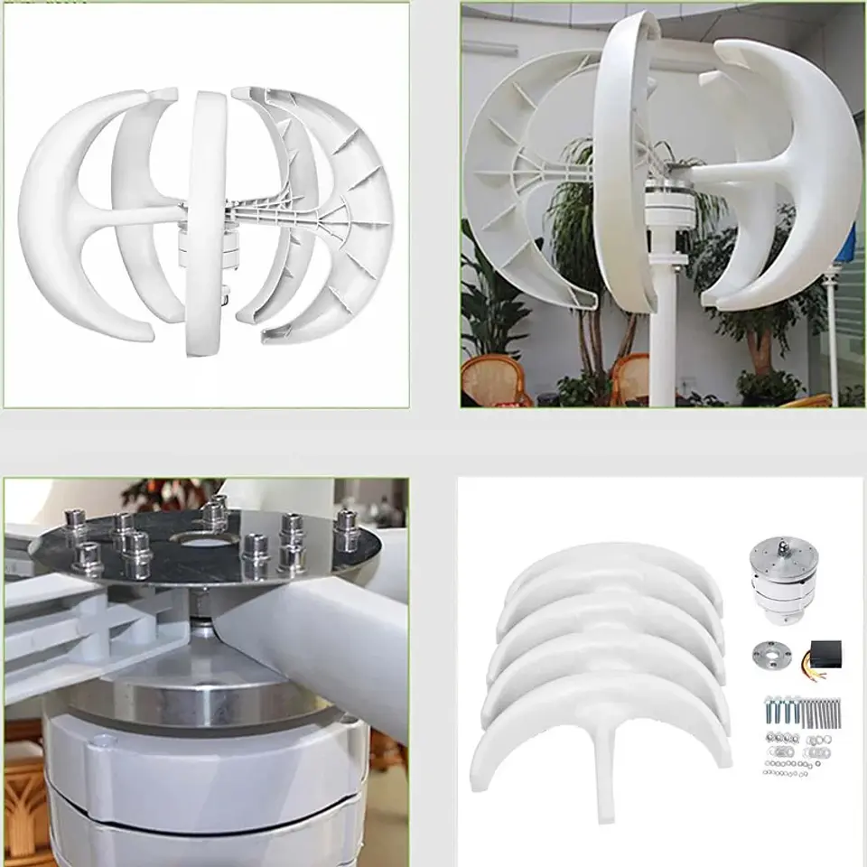 400W 12V Small Wind Turbine Red Lantern Style Permanent Magnet Generator for Street Lamp Home Use Outdoor Off-Grid Power 4