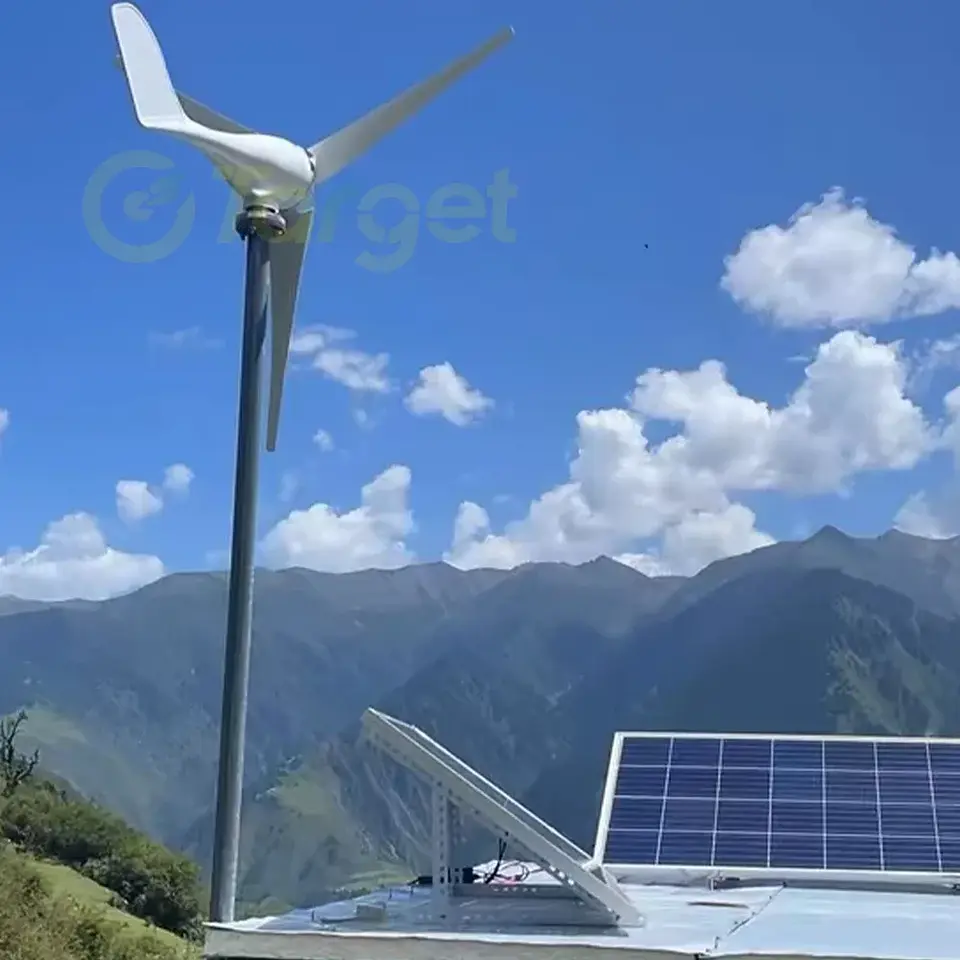 Warehouse Shipping 3kw 6kw 2kw 5kw Wind Turbine Generator 3 5 Blades 12v 24v 48v With Mppt/Hybrid Charge Controller For Home Use 4