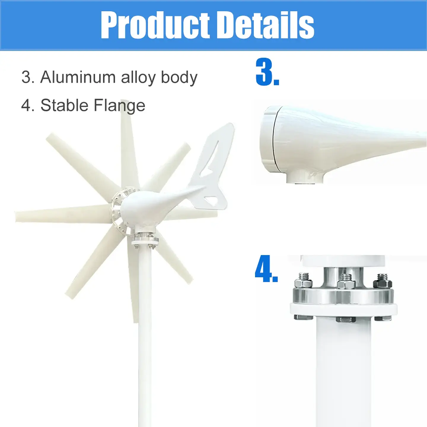 2kw Horizontal Wind Turbine Generator 48V 24V 12V Free Energy Magnetic Dynamo Strong Power 220v Inverter Output For Home 3