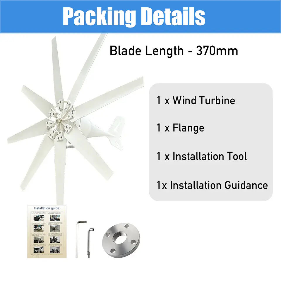 2kw Horizontal Wind Turbine Generator 48V 24V 12V Free Energy Magnetic Dynamo Strong Power 220v Inverter Output For Home 4