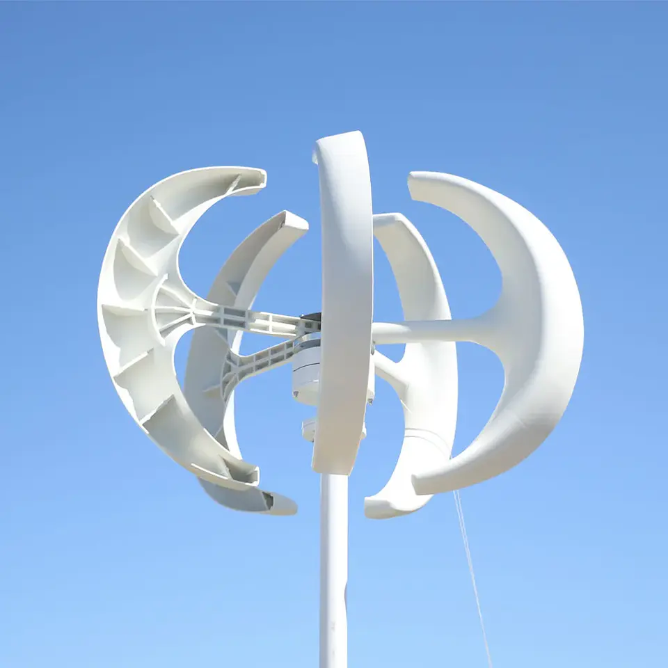 5000W 12V 24V 48V Wind Turbine Generator 5KW Vertical Axis Maglev Windmill With Hybrid Charge Controller For Home Use 2